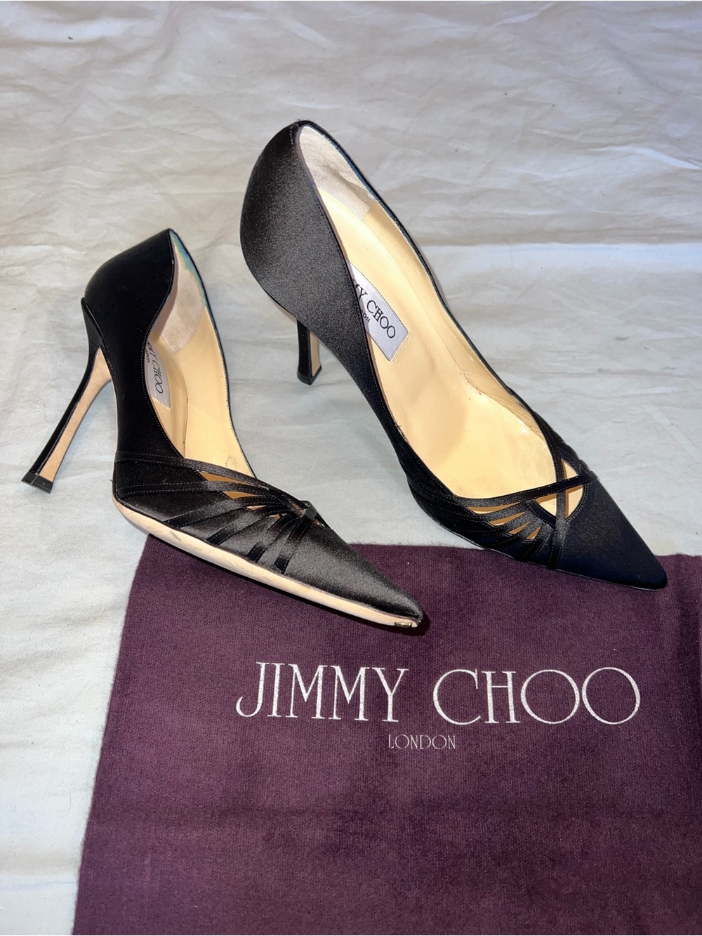 Jimmy Choo Black Pointed-Toe Pump